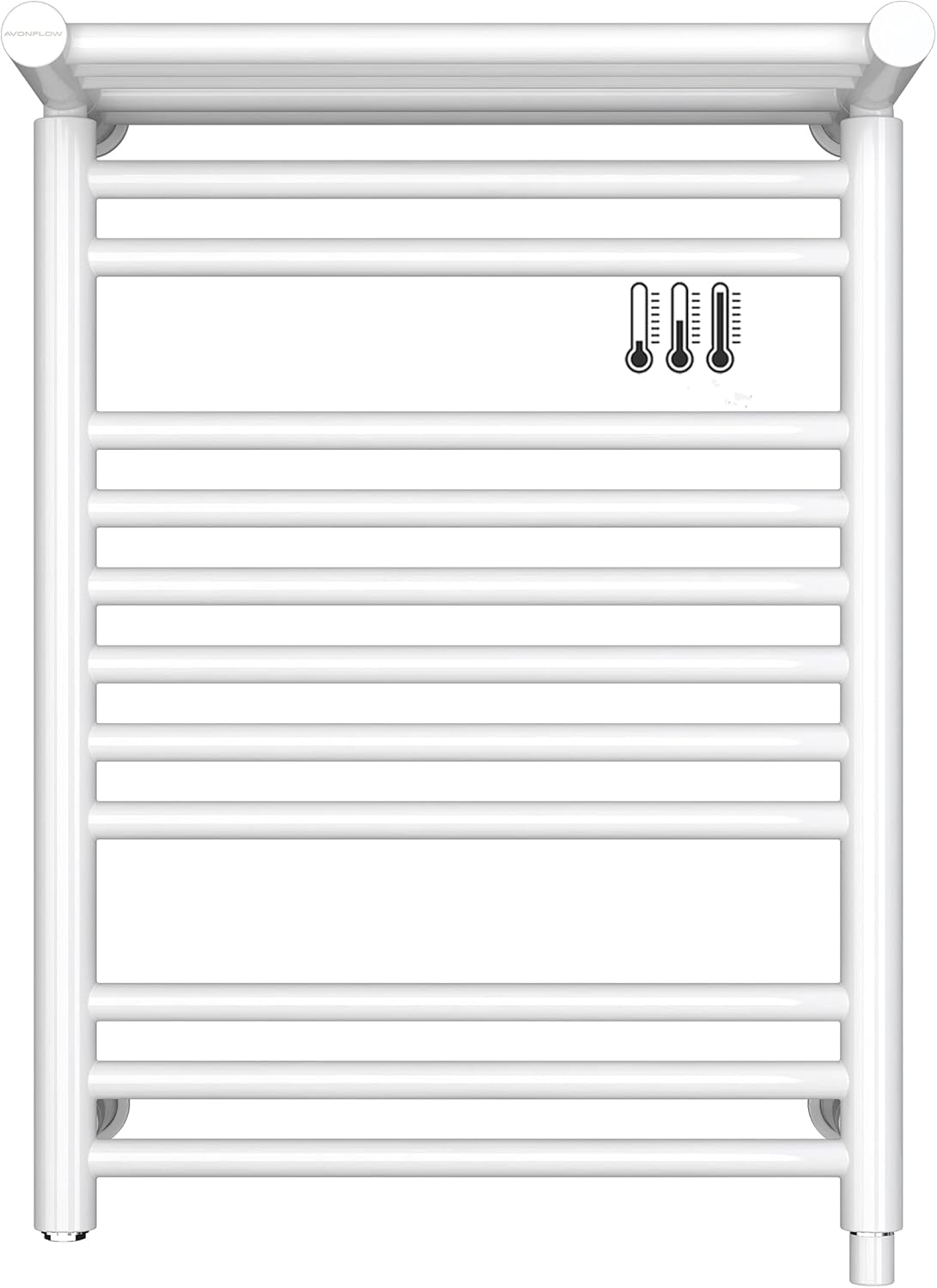 AVONFLOW Wide 8 Bar Heated Towel Warmer Bathroom Towel Heater Drying Rack Wall Mounted Plug-in 500W Fast Heating White Polished…