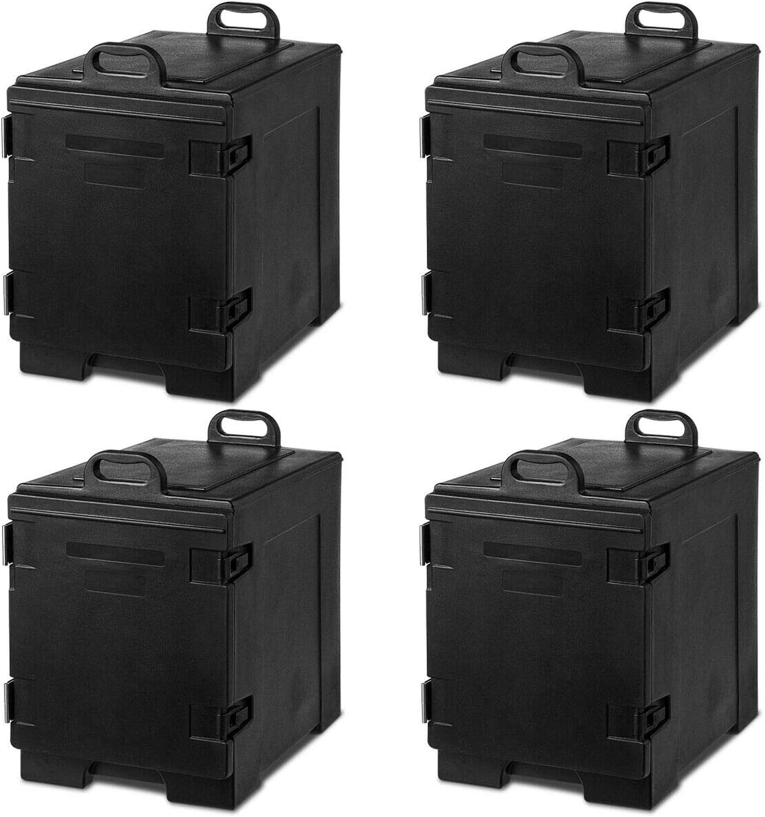 COSTWAY End-Loading Insulated Food Pan Carrier, 5 Full-Size Pan, 81 Quart Capacity, Food-grade LLDPE Material, Portable Food Warmer with Fastener, Ideal for Canteen and Restaurant Use (4)