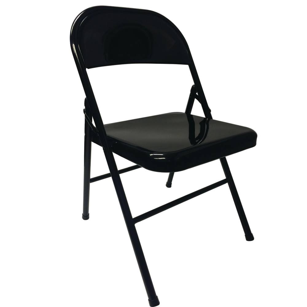 Realspace Metal Folding Chairs Black Set of 4