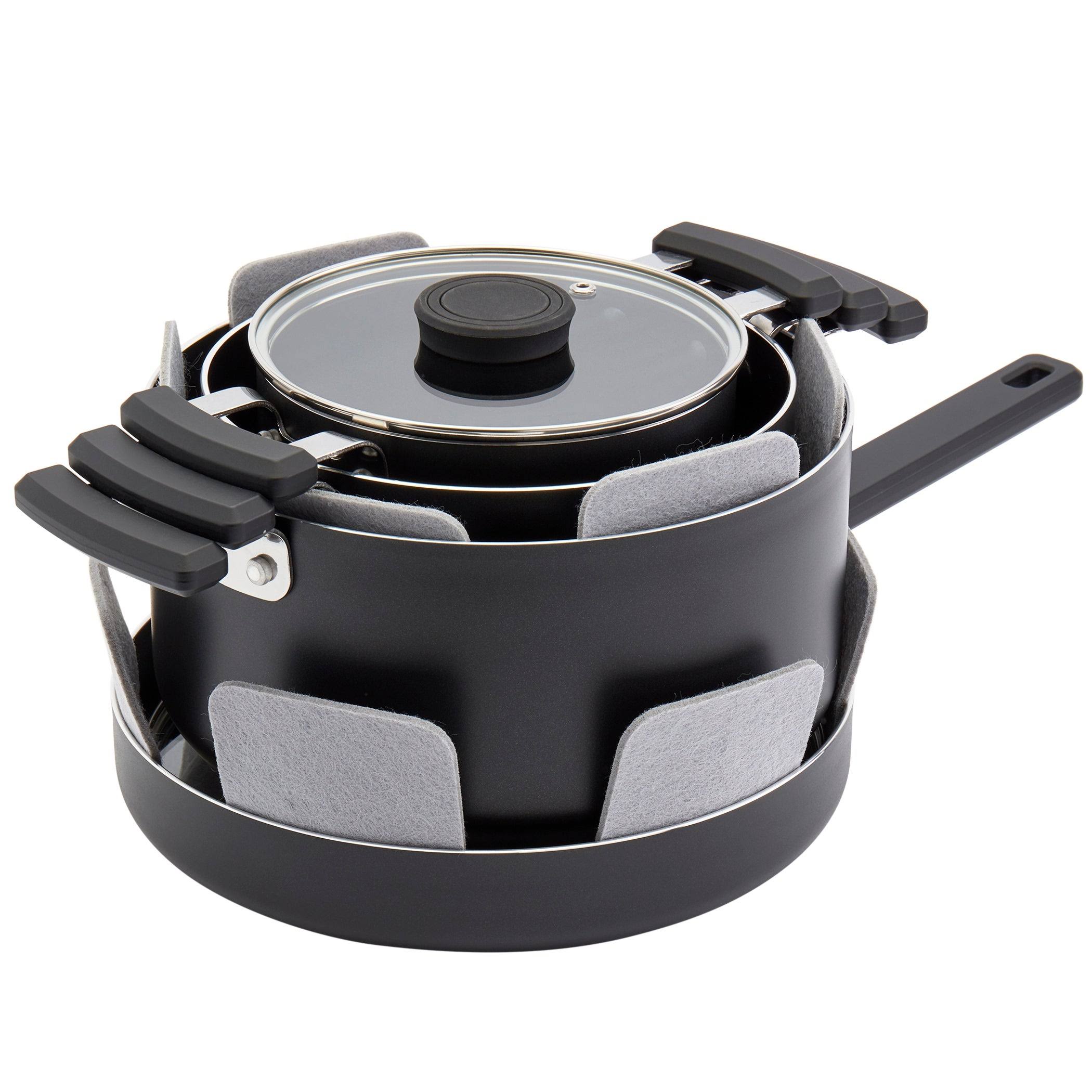 Denmark 7pc Stax Aluminum Cookware Set - Black - 7 Piece