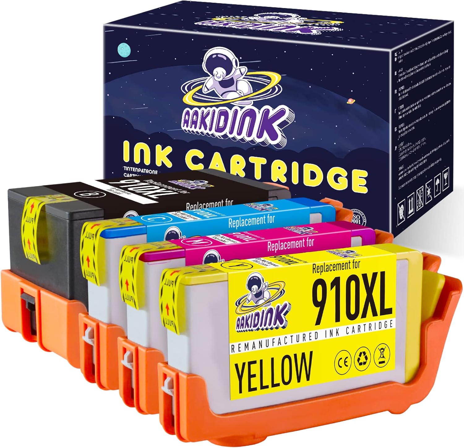 AAKIDINK Remanufactured 910XL Ink Cartridge Replacement for HP 910 XL Combo Pack for HP 8022 8015 8012 8013 8018 OfficeJet Pro 8025 8020 8028 8035 8022 8030 Printer (BCMY, 4 Pack) Pack of 2