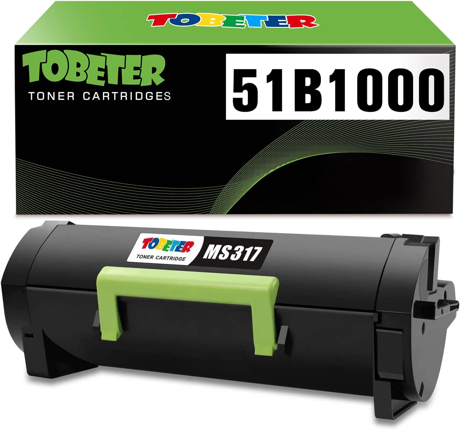 ToBeter Remanufactured Toner Cartridge Replacement for Lexmark 51B1000 for MS317 MS417 MS517 MS617 MX317 MX417 MX517 MX617 Printer (1Pack) Pack of 2