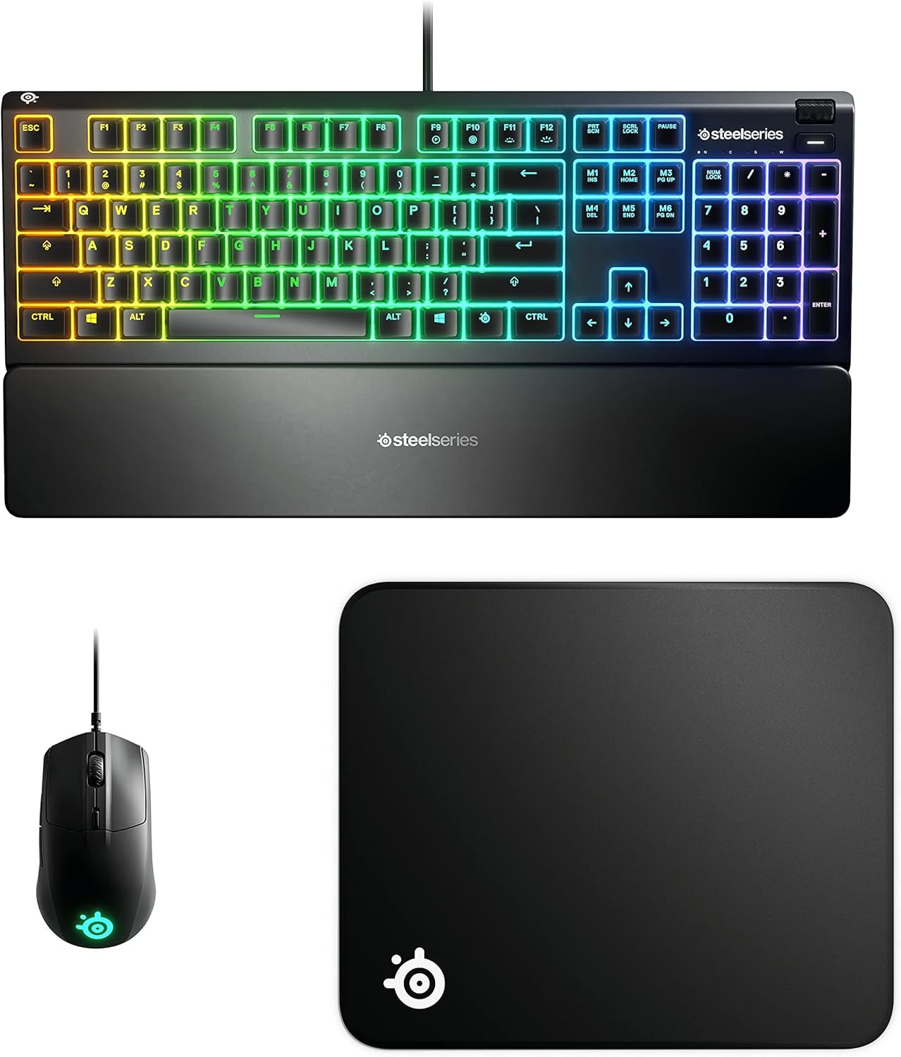 SteelSeries Apex 7 Mechanical Gaming Keyboard &ndash; OLED Smart Display &ndash; USB Passthrough and Media Controls &ndash; Tactile and Clicky &ndash; RGB Backlit (Blue Switch)