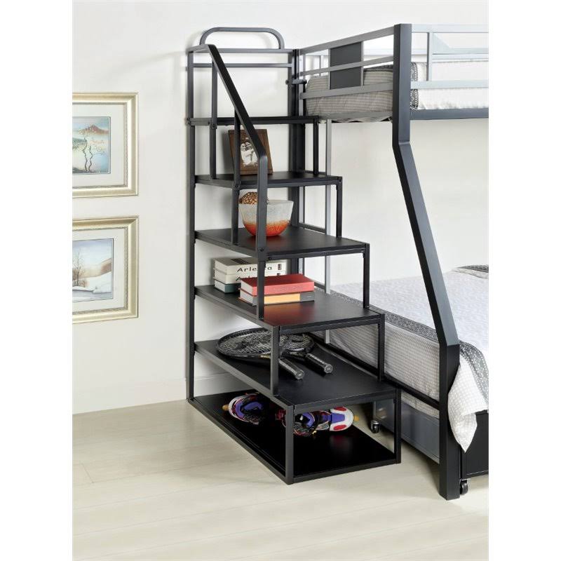 Furniture of America Estrecion Side Ladder in Silver and Black