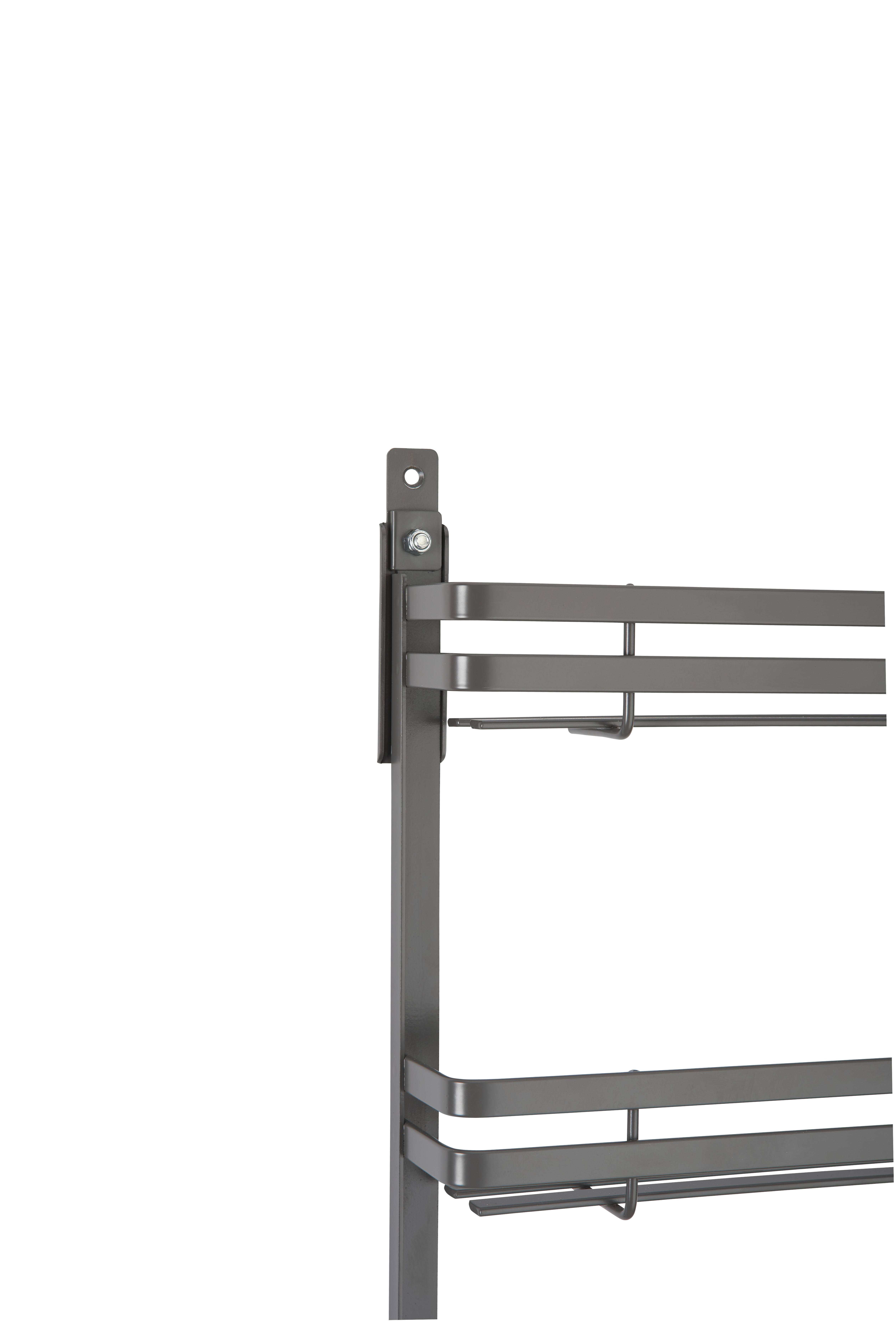 Rev-A-Shelf Medium Flat Metal Door Mount Spice Rack, Gray