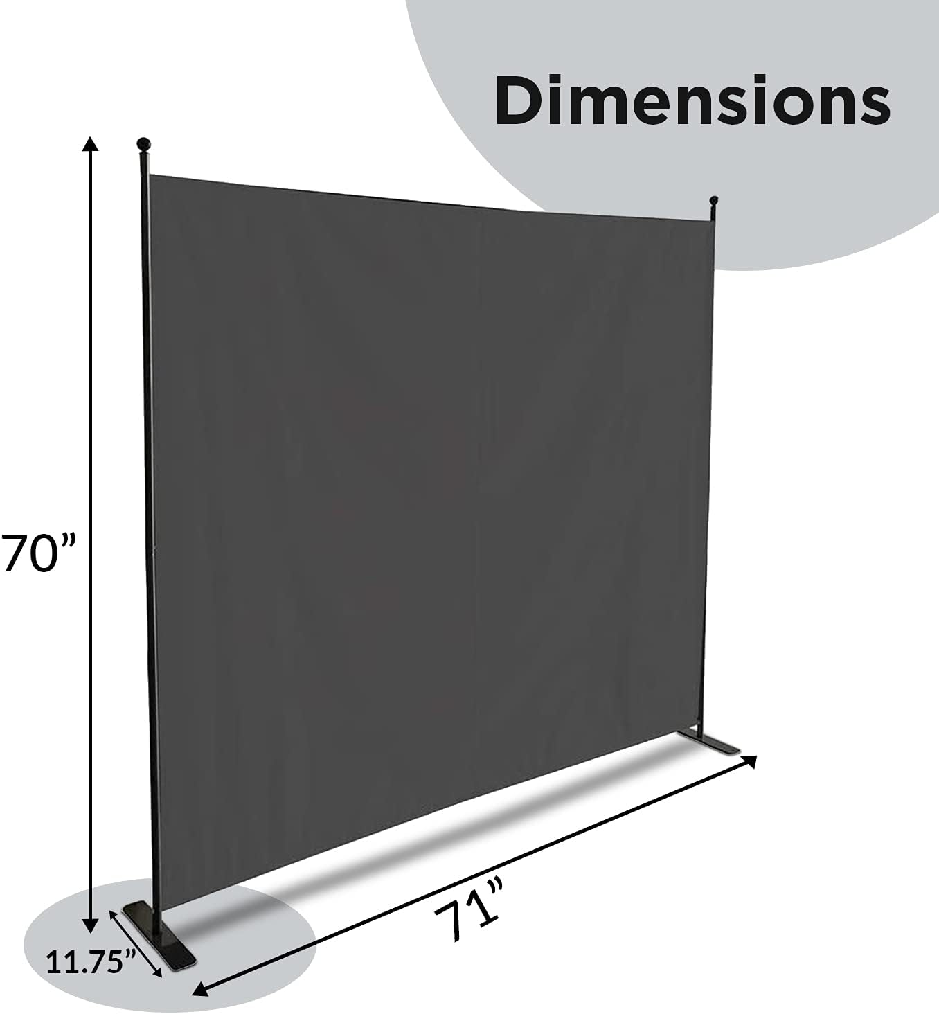 Flat Leg Gray Single Divider Office Partition Room Divider Classroom and Dorm Privacy Screen 6 Ft Portable Partition Screen Fire Proof Complete Non See Through Fabric Pack of 2