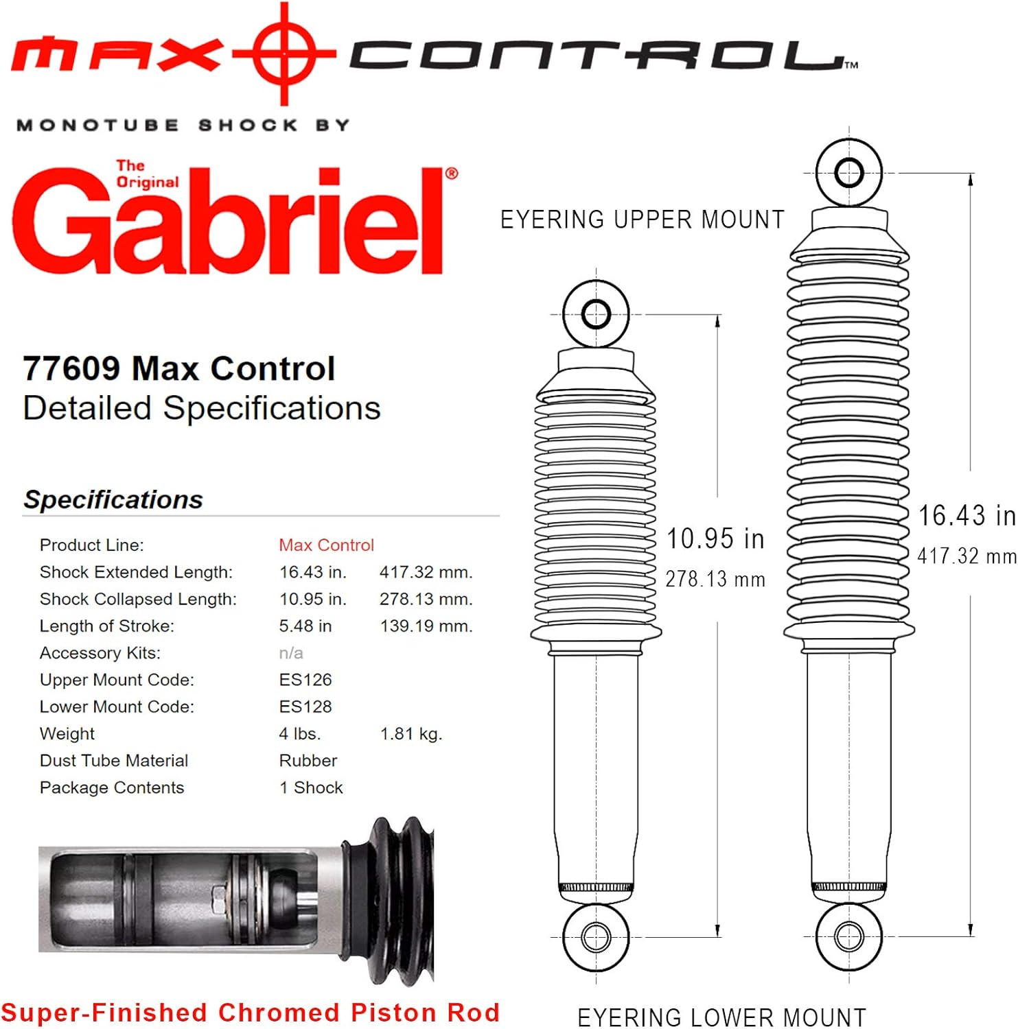Gabriel 77609 Max Control, 1 Pack