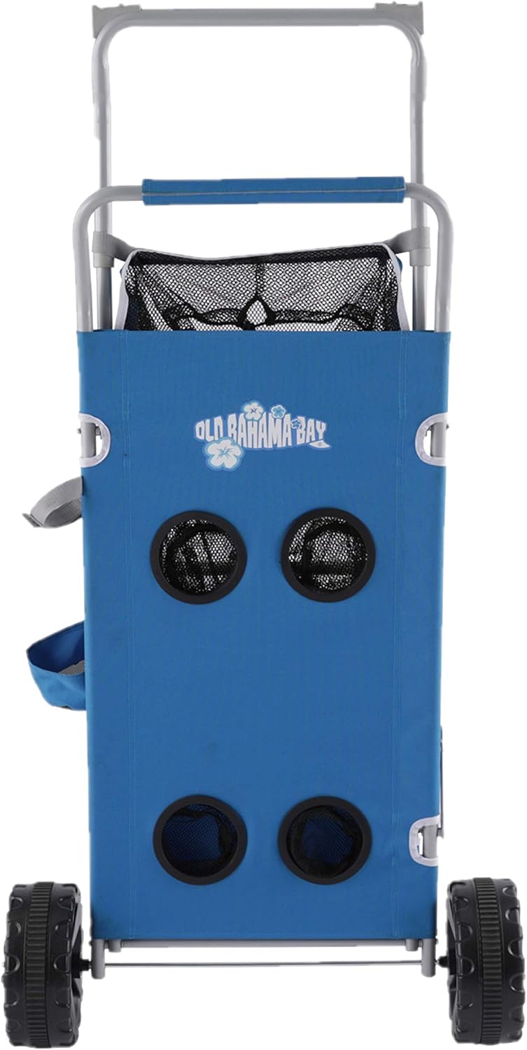 Old Bahama Bay Aluminum 100 lbs. Weight Capacity Large Wheel Folding Beach Cart Pack of 2