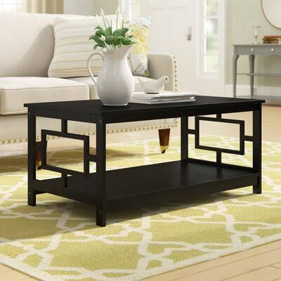 Carmeline Coffee Table with Storage Gold Flamingo Color: Black