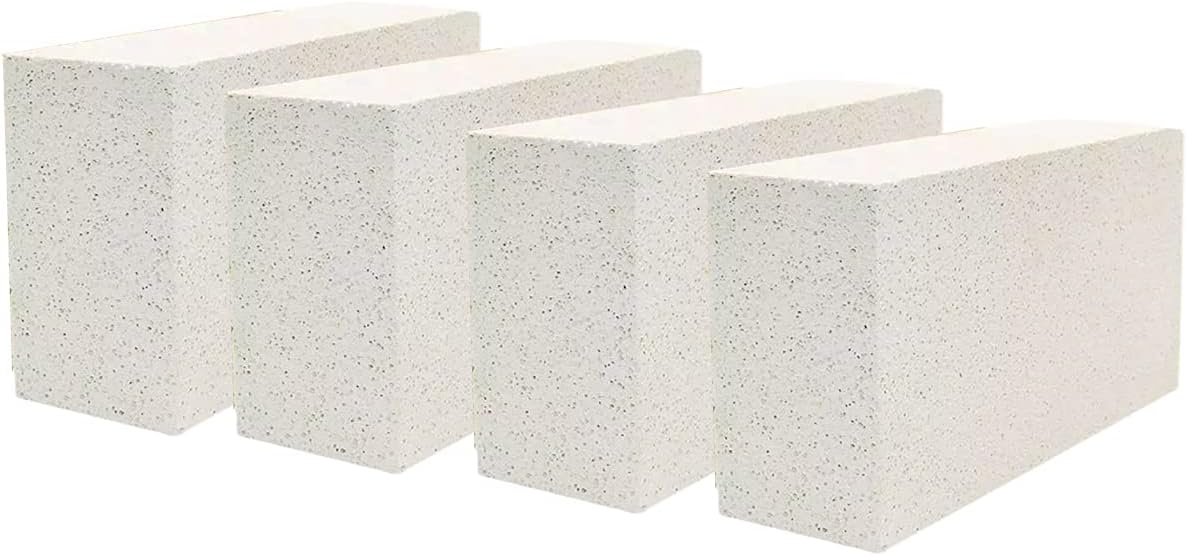 Fengqiwu Insulating Fire Brick - Withstand a Temperature of 2300℉/ 1260℃ of Fire Brick, for Kilns, Forges, Metal Clay Firing, Jewelry Soldering, Furnace, 9&ldquo; x 4.5&rdquo; x 2.5&ldquo;, Pack of 4