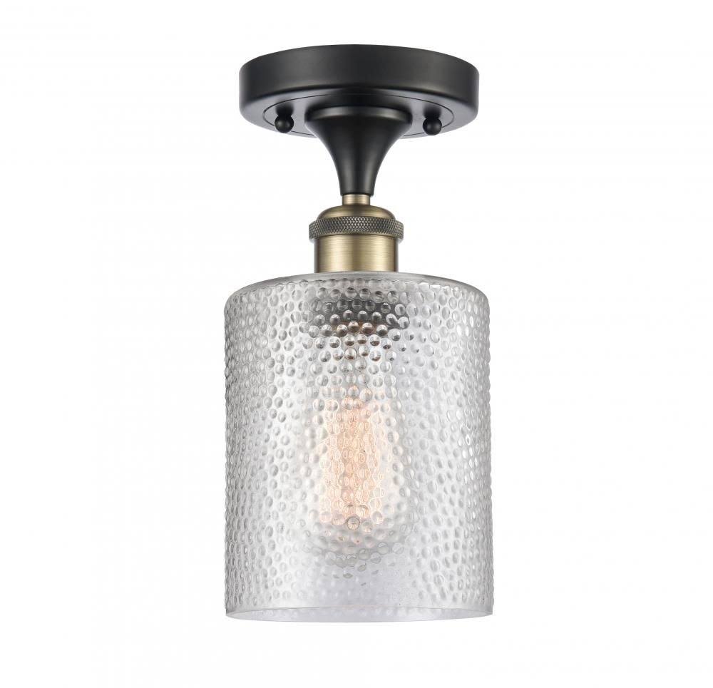 Innovations 516-1C-BAB-G112-L Black Antique Brass Large Cobbleskill 1 Light Semi-Flush Mount