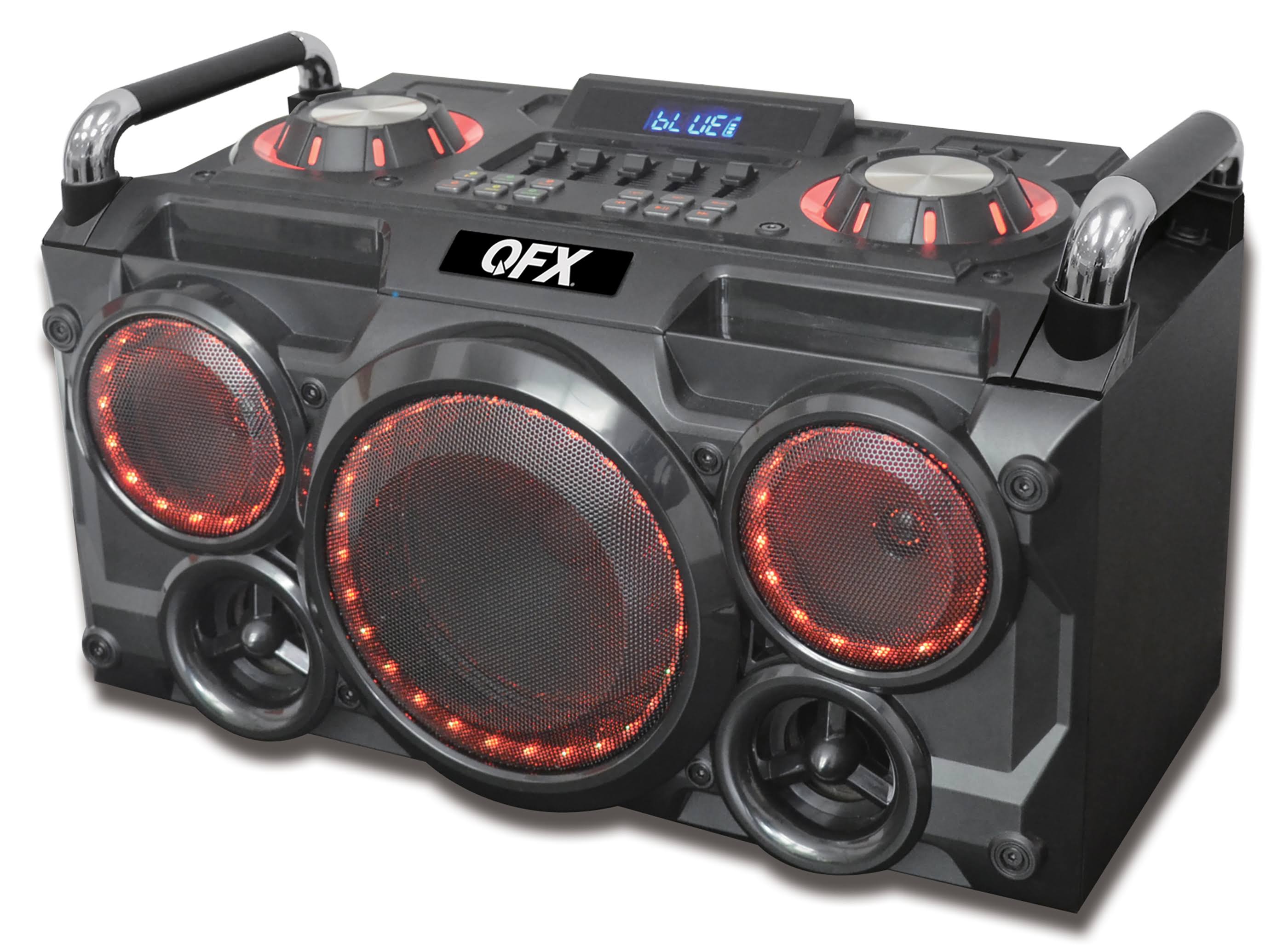 QFX PBX265RD Portable Bluetooth Party Speaker System - Black