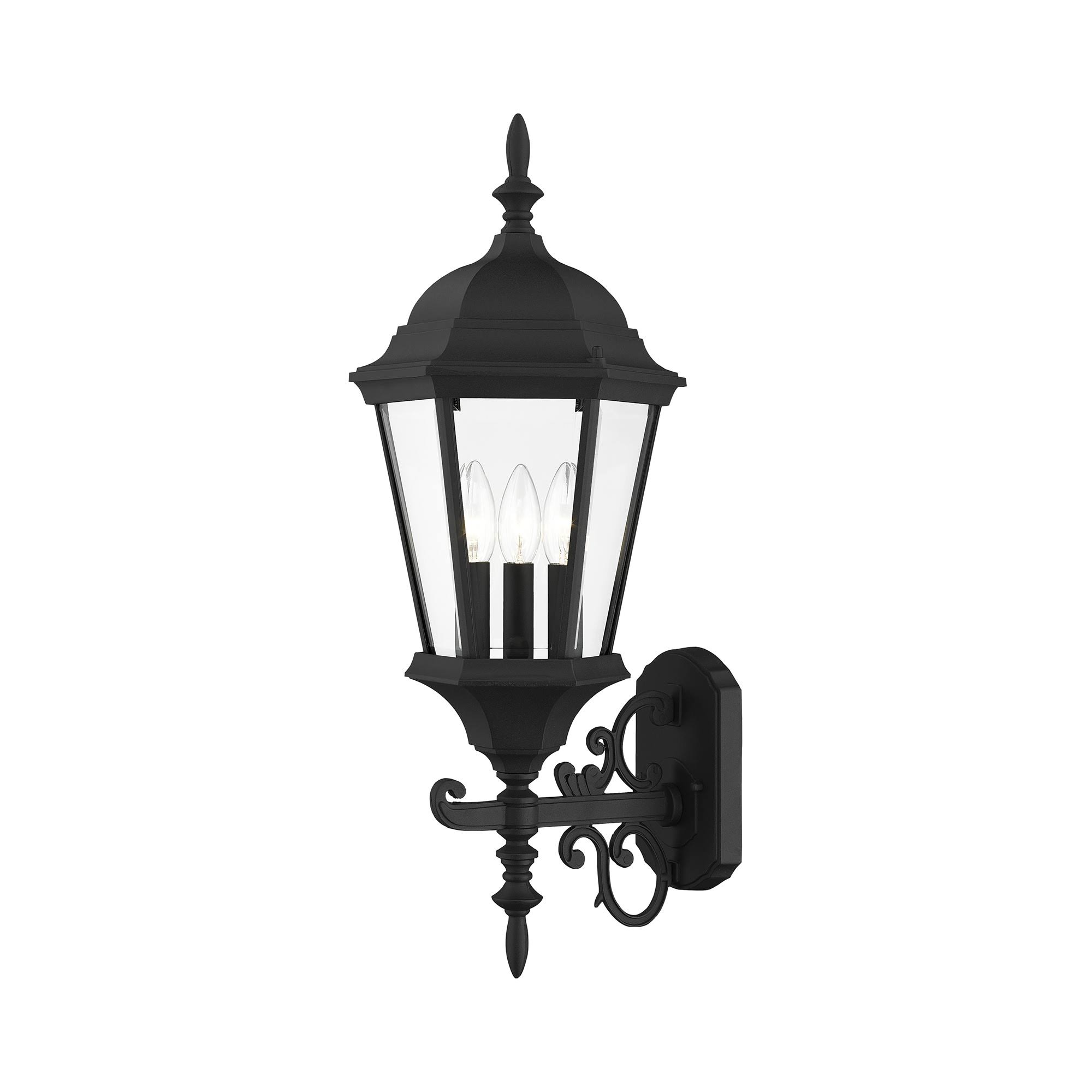 Livex Lighting Hamilton 3 Light Textured Black Outdoor Wall Lantern 7561-14