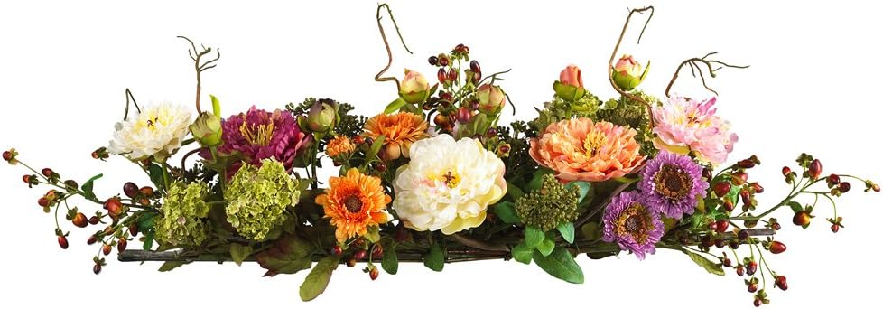 Nearly Natural 4689 Mini Peony Silk Arrangement,Assorted Pack of 2