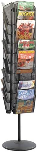 Safco Onyx 30-Pocket Mesh Rotating Literature Display, 65
