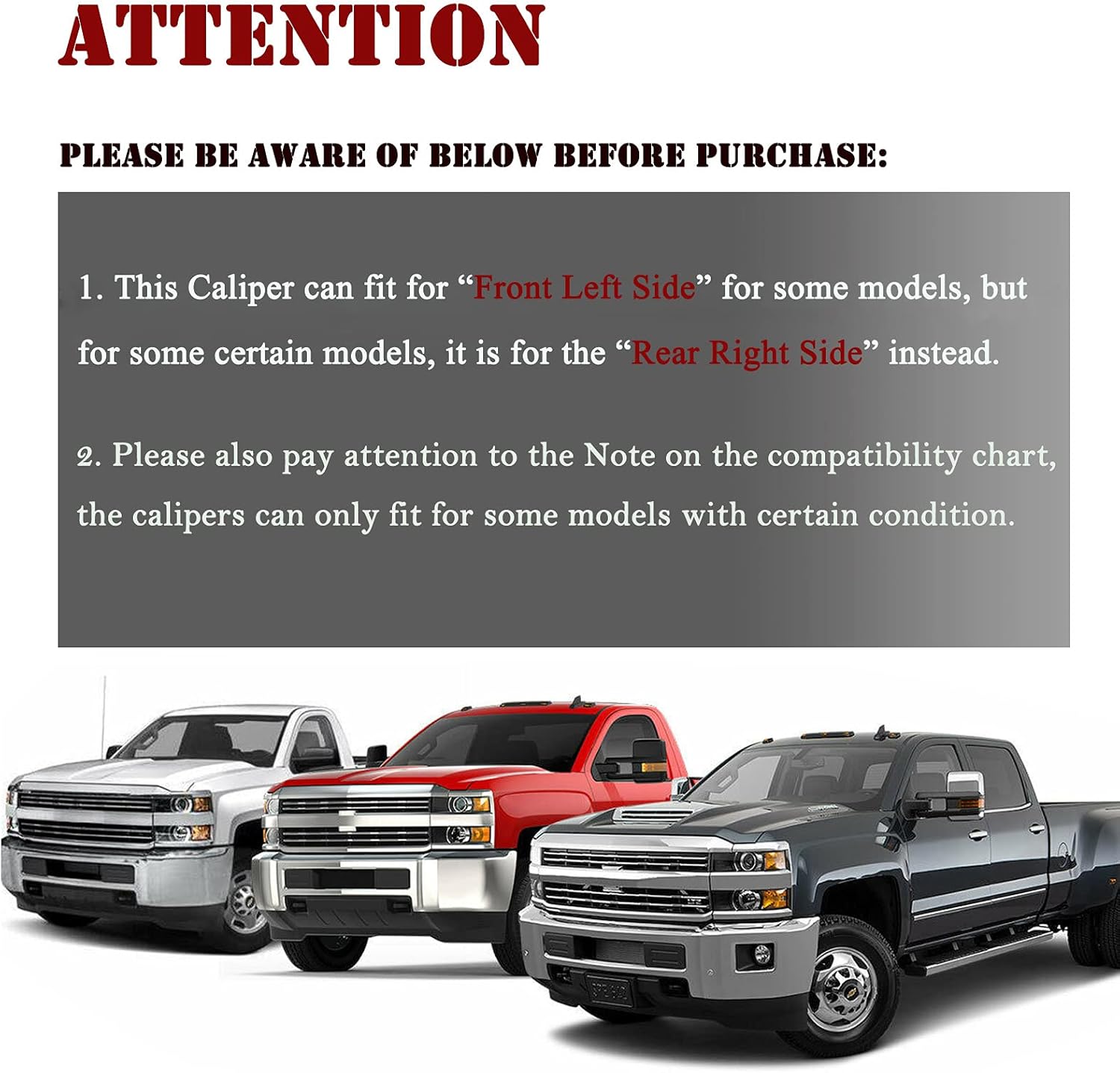 Disc Brake Caliper Assembly Compatible with Chevrolet Silverado Suburban Express Tahoe GMC Sierra Yukon Cadillac Hummer