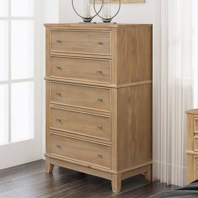 Lennert Solid Wood 5 - Drawer Accent Chest Canora Grey