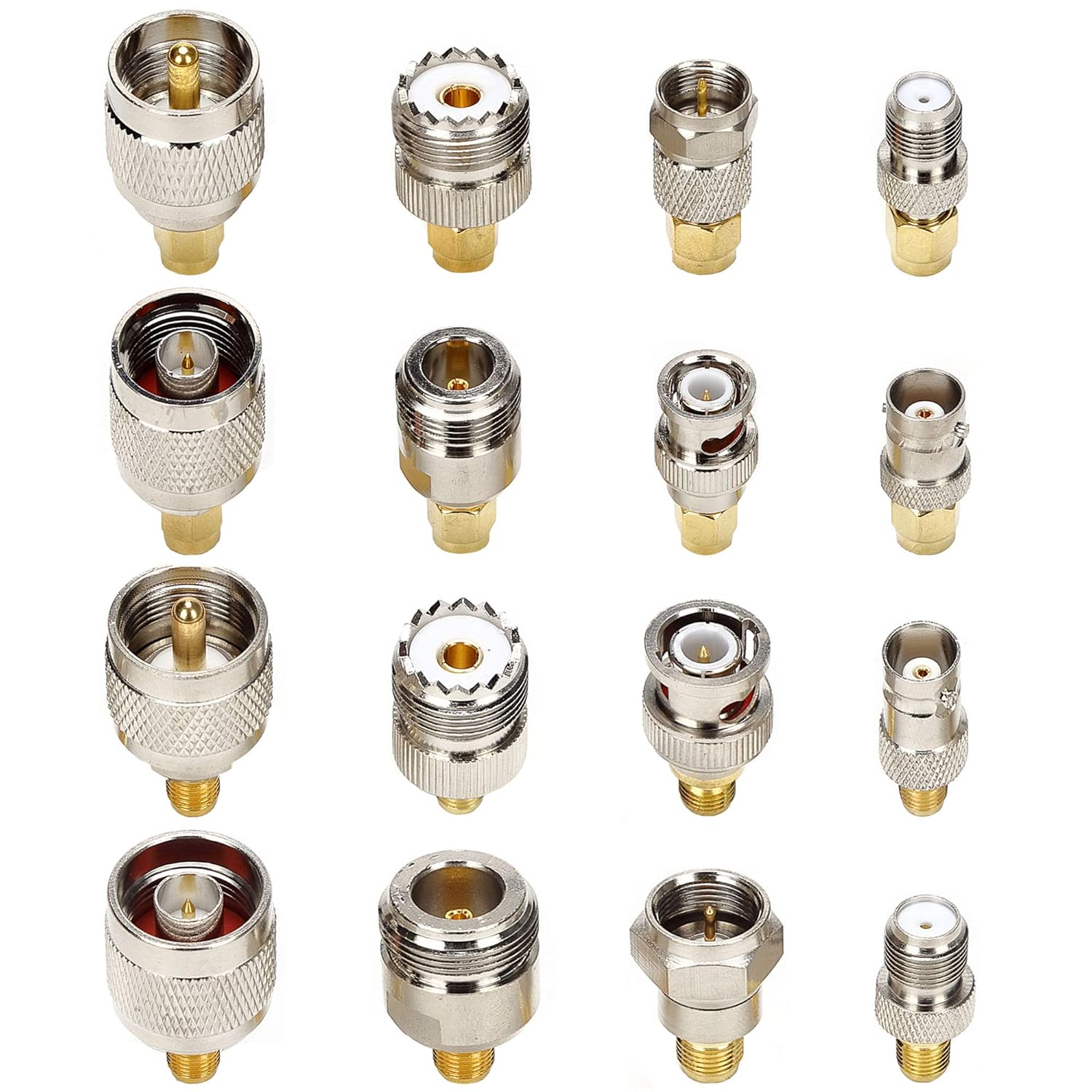 TLS.eagle SMA Connector Kit in Adapter Standard SMA/BNC/UHF/N/F Male to Female Cable Connector Converter Converter Pack of 16