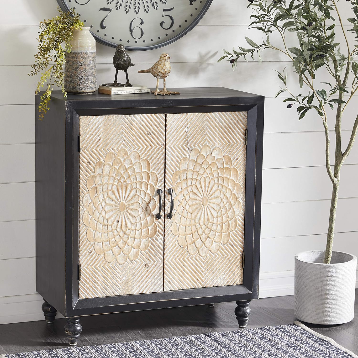 Deco 79 Traditional Wood and Metal Two-Door Cabinet, 16