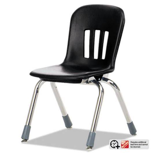 Virco Metaphor Series Classroom Chair, 12-1/2x22 Seat Height, Black/Chrome, 5/Carton -VIRN912BLK01CHM