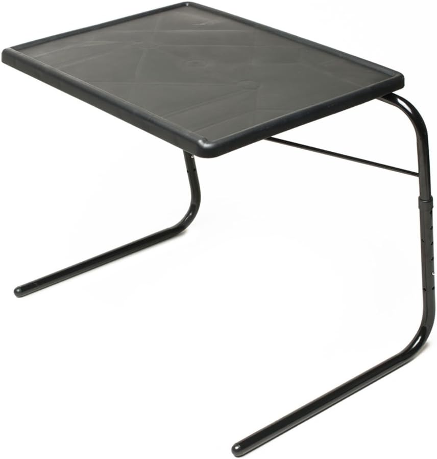 Table-Mate V Folding Tables - Portable, Adjustable TV Tray for Couch, Wheelchair & Recliner - Black