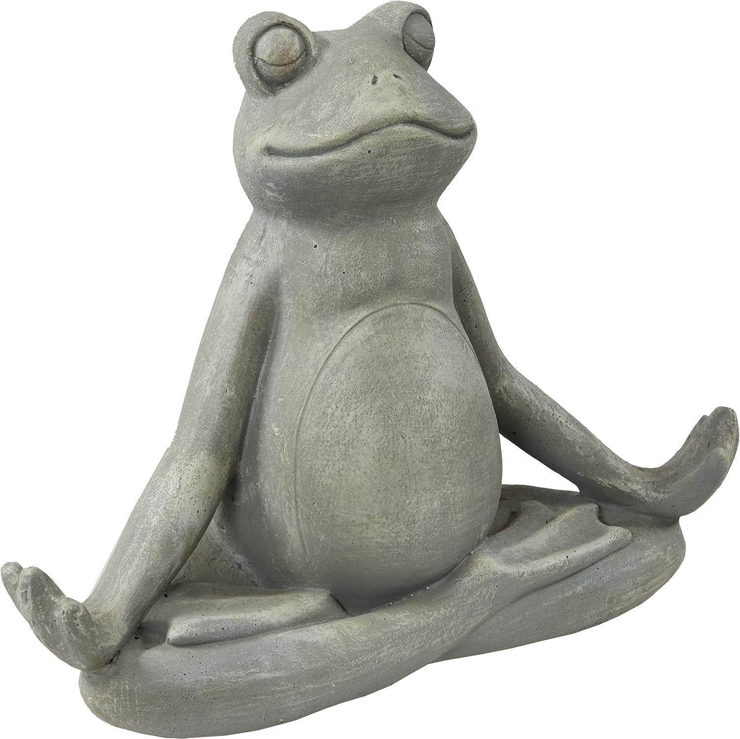 Sunnydaze Marvin The Meditating Frog Garden Statue - Concrete Construction - Perfect for The Backyard, Front Porch, Patio, or Deck - Zen Garden Accent for Yoga Lovers - 12.25-Inch