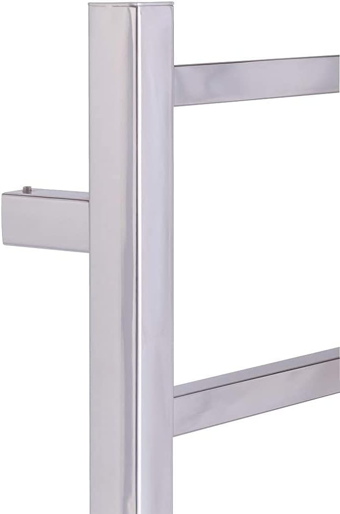 CBA Luxury Towel Warmer Wall Mounted Square Electric Towel Stand with Switch, Electric Heated Towel Warmer Rail Rack with 8 Bars, 1200 X 500 mm, 304 Stainless Steel