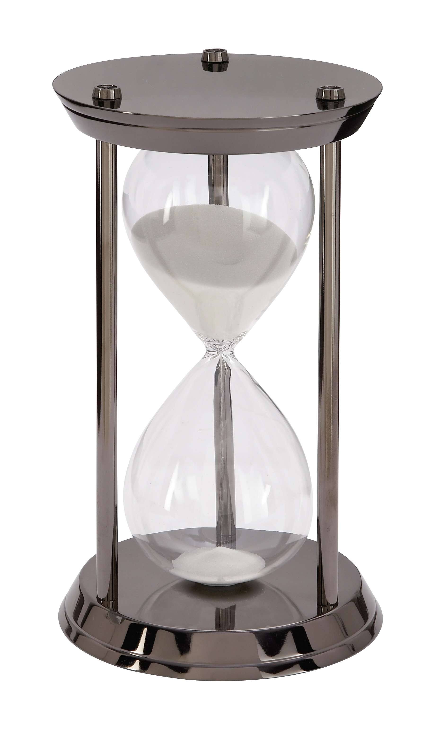 Metallic Black Metal/Glass Sand Timer