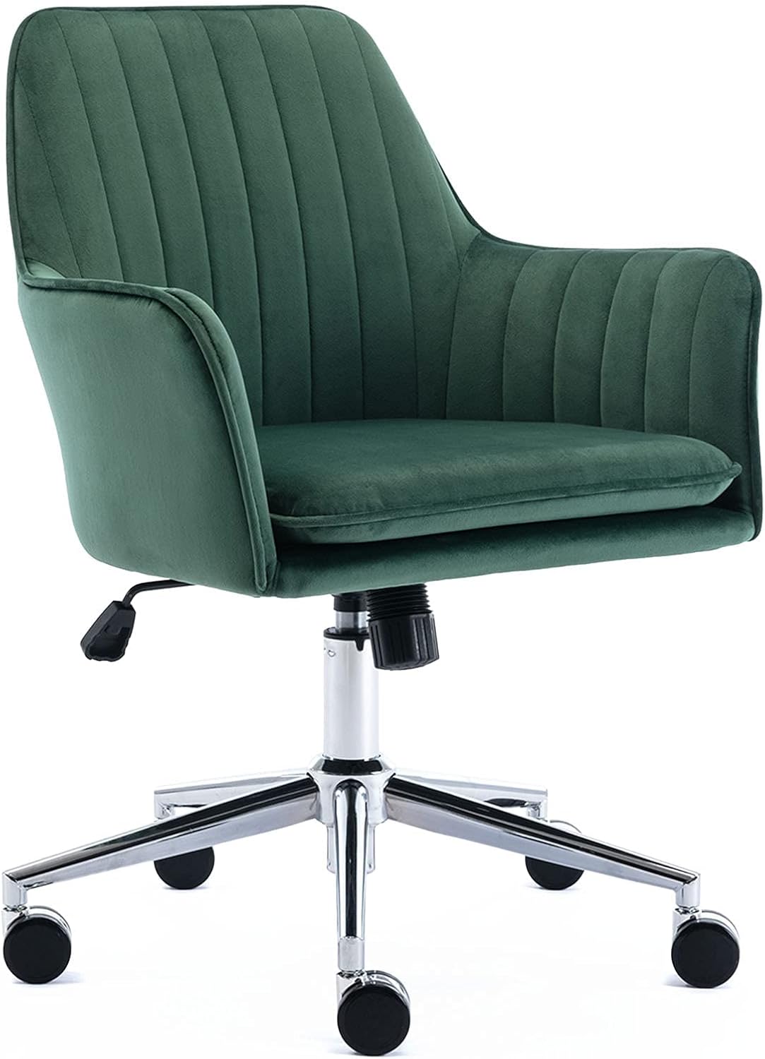 ARDICO Velvet Modern Office Desk Chair Fabric Swivel Task Chair for Home and Office, Mid Back Pretty Fancy Blush Chair for Living Room and Bedroom Height Adjustable (Pink)