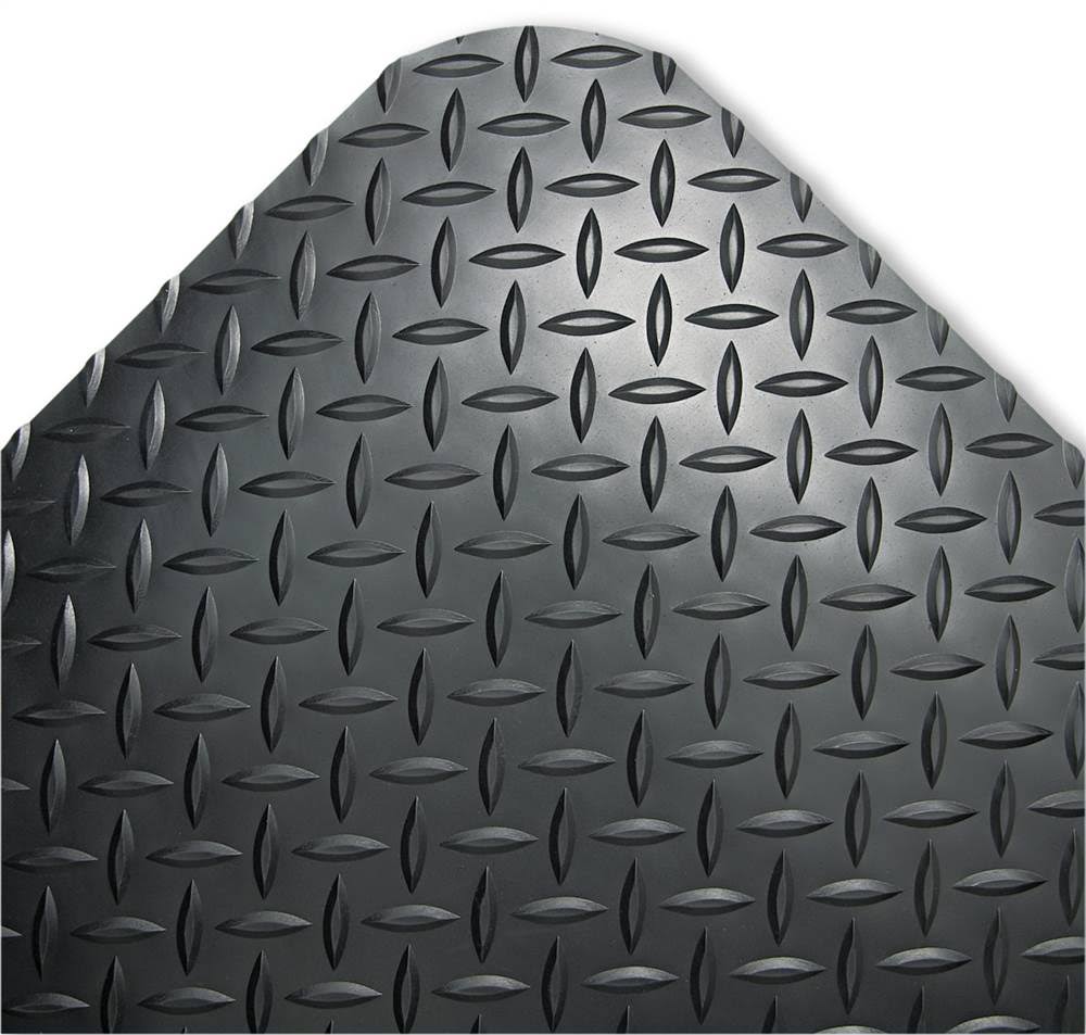 Crown Industrial Deck Plate Anti-Fatigue Mat Vinyl 36 x 144 Black