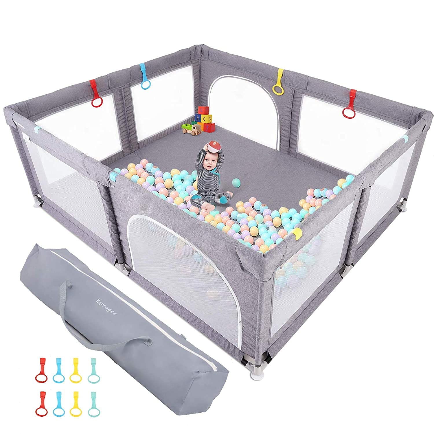 BANIROMAY Premium Baby Playpen, Large Baby Activity Center, Babies Infants Play Yard for Home Pack of 2