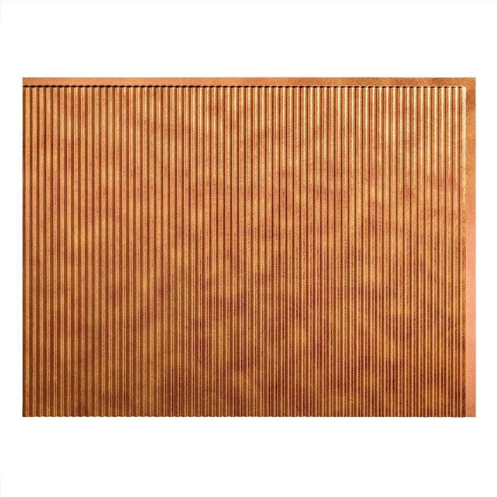 Fasade 18in x 24in Rib Antique Bronze Backsplash Panel (5 Pack)