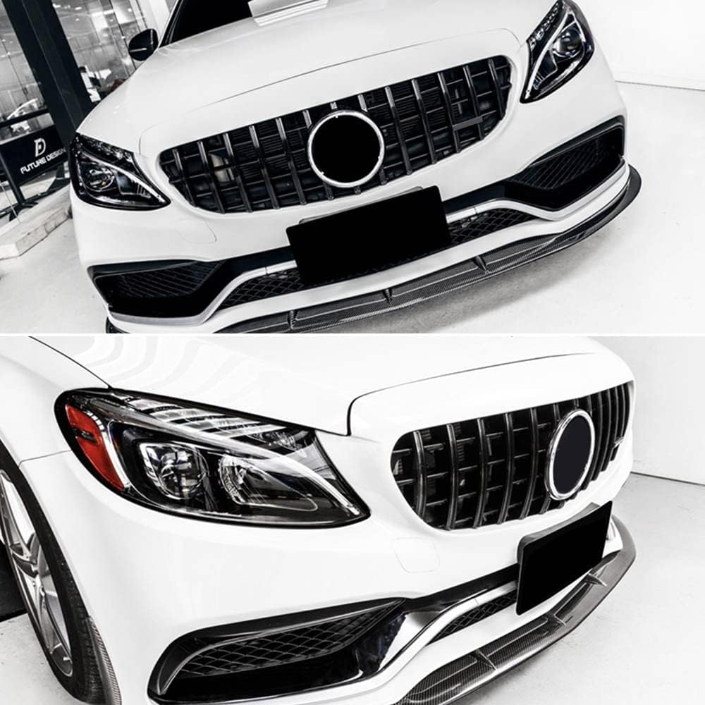 GT R AMG Style Grill Grille Front Bumper for Mercedes Benz W205 C250 C300 C400 (Black)