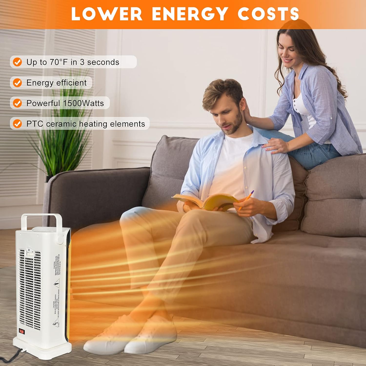 Space Heaters for Indoor Use - 1500W Portable Tower Electric Fan Heater with Remote Temperature Control, 120&deg;Oscillation 3 Modes 12H timer Overheat & Tip-Over Protection, Ceramic Heater for Home Bedroom Office