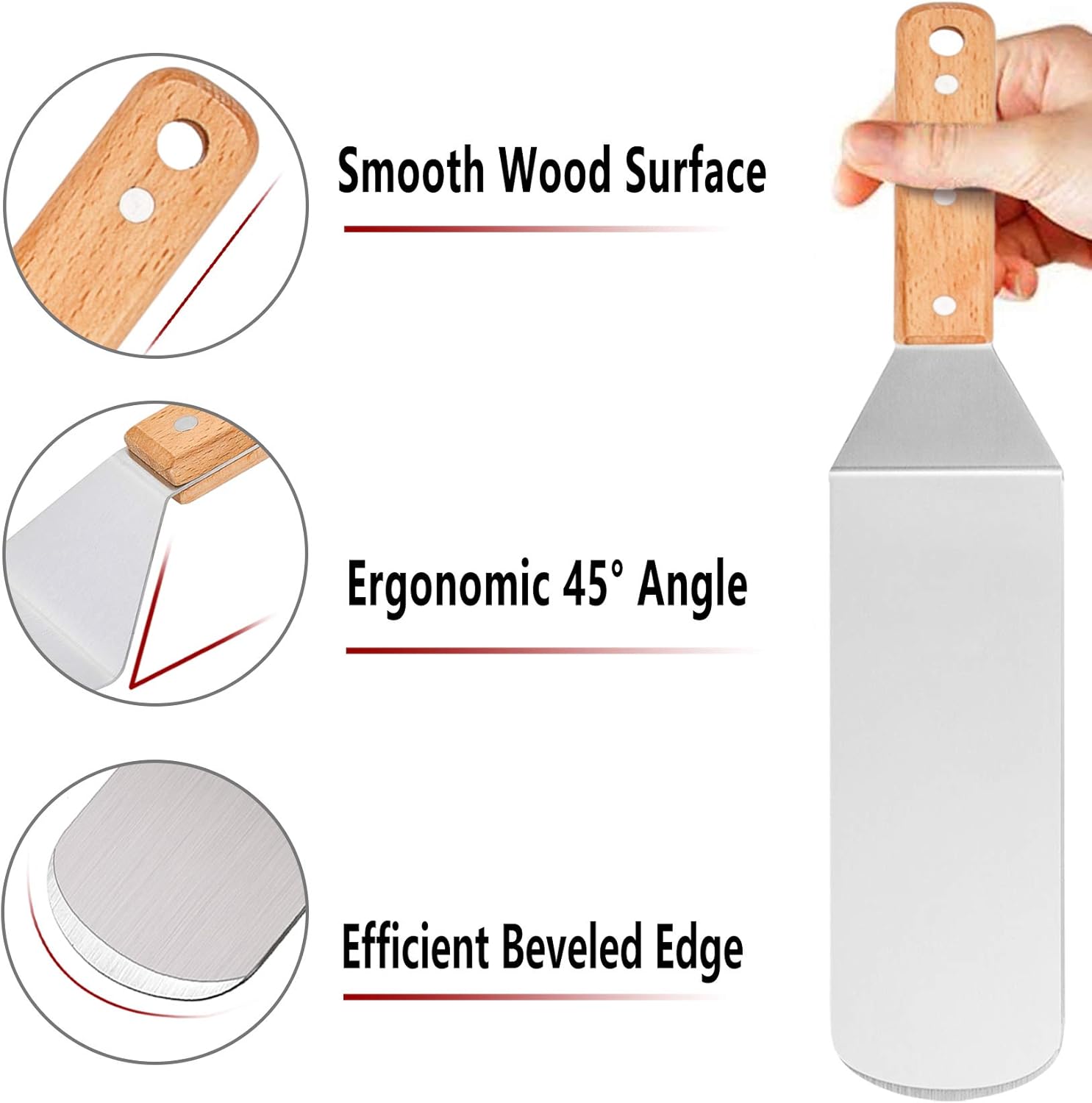 Leonyo Griddle Accessories Set of 22, Heavy Duty Stainless Steel Grill Griddle Metal Spatula for Cast Iron Flat Top Teppanyaki Hibachi Hamburger Cooking, Carry Bag, Chef Gift, Melting Dome, S Hook