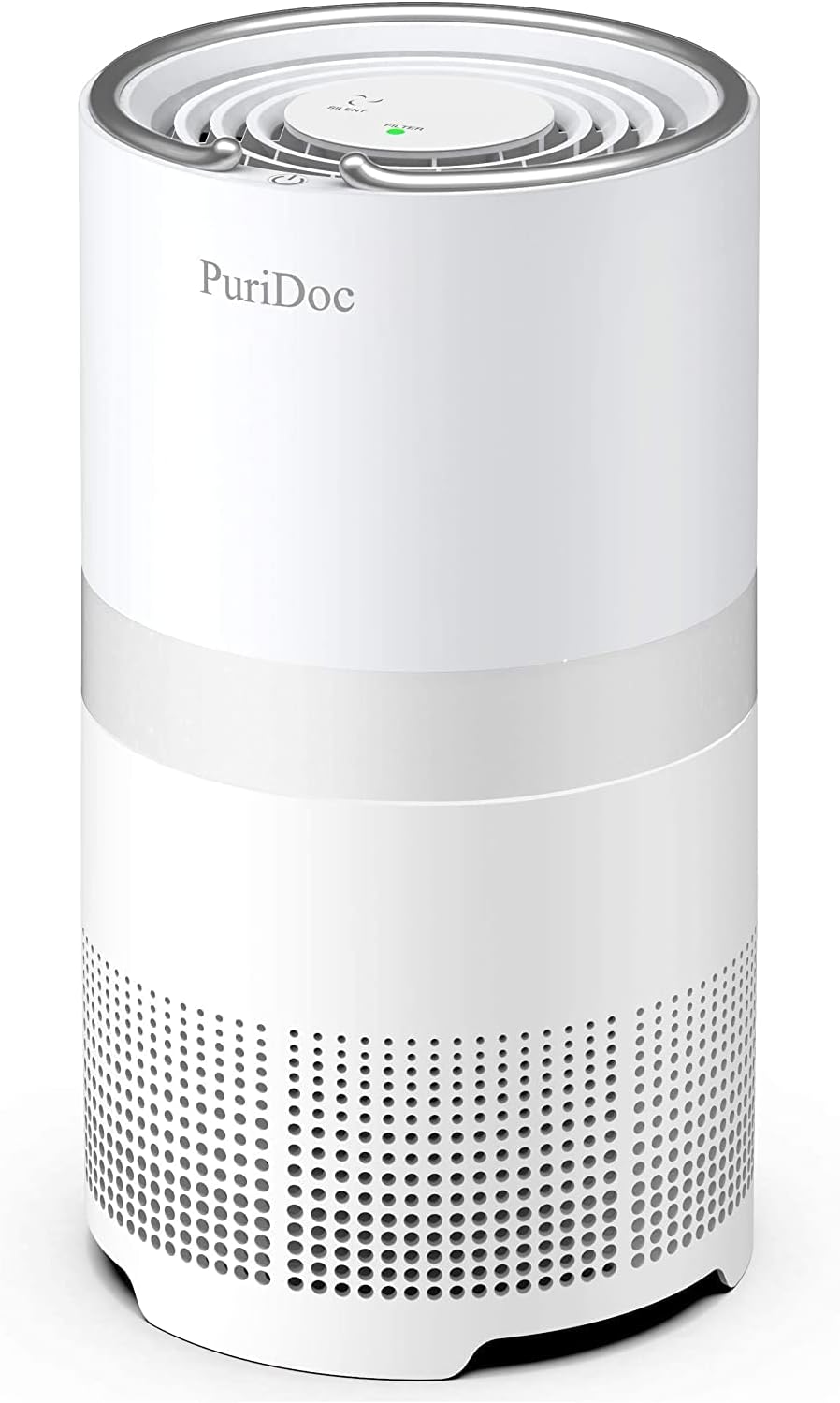PuriDoc Air Purifier for Home with H13 True HEPA Filter Air Cleaner 28dB Super Quiet Purifies 99.97% of Pet Pollen Dander Odor Smoke Ozone Free for Bedroom Living Room White 1 Pack