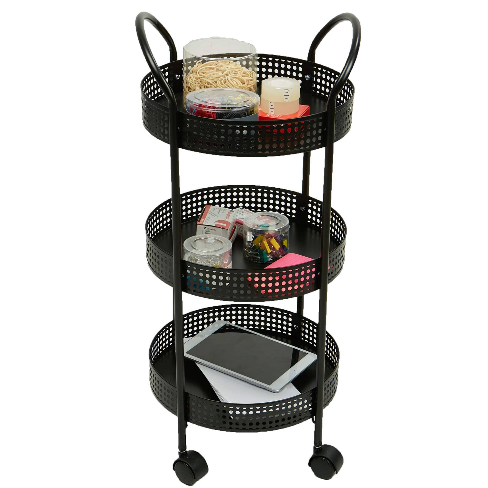 Mind Reader - Trolley - 3 shelves - black