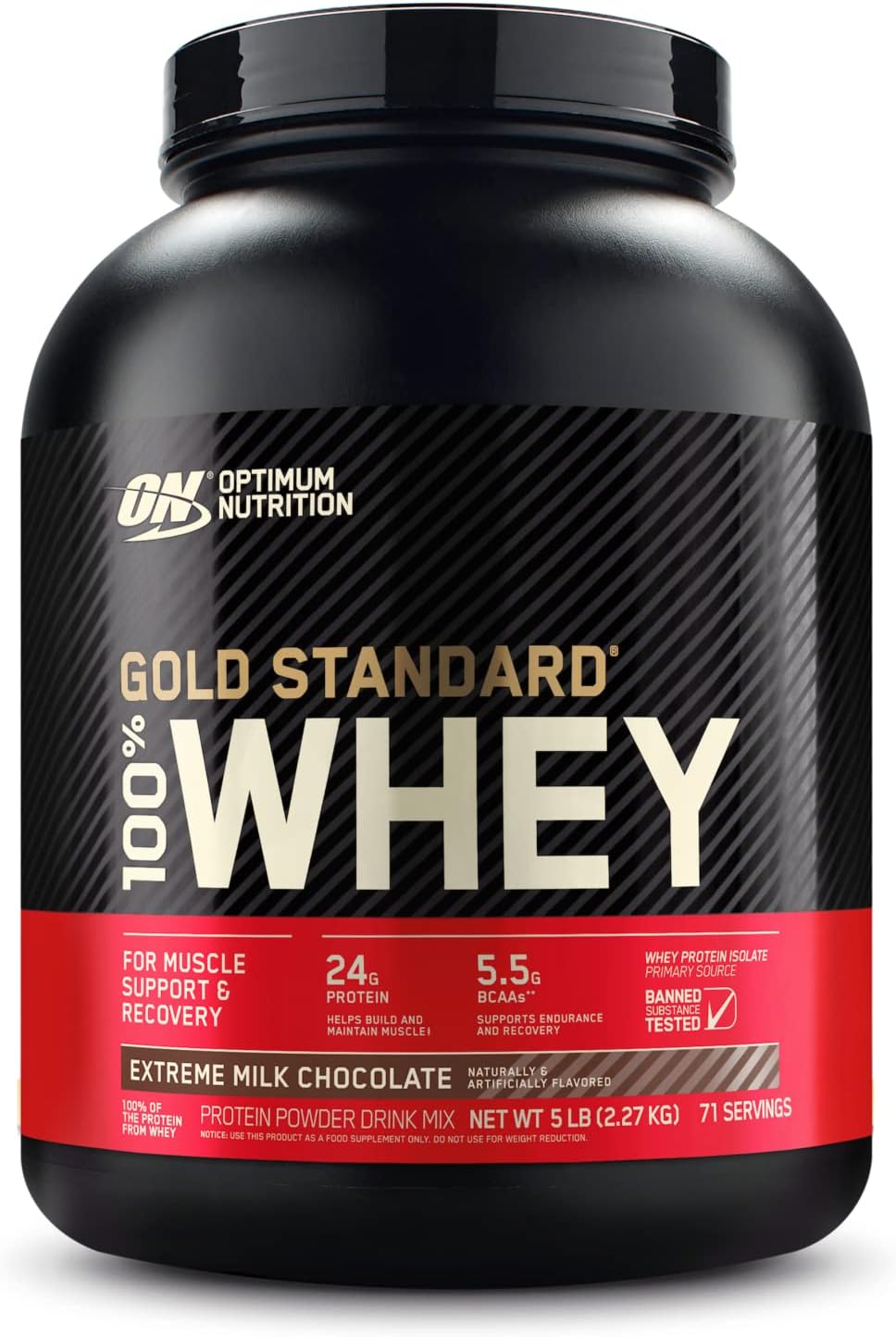 Optimum Nutrition Gold Standard 100% Whey Protein Powder, Extreme Milk Chocolate, 5 Pound (Packaging May Vary) Pack of 2