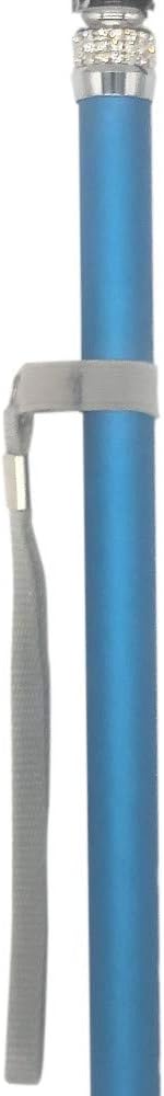 Classy Walking Canes CWC4170ROY Adjustable Rhinestone Cane - Turquoise Blue 31-38” Adjustable Height with Aluminum Shaft. Functional Grip Handle Pack of 2