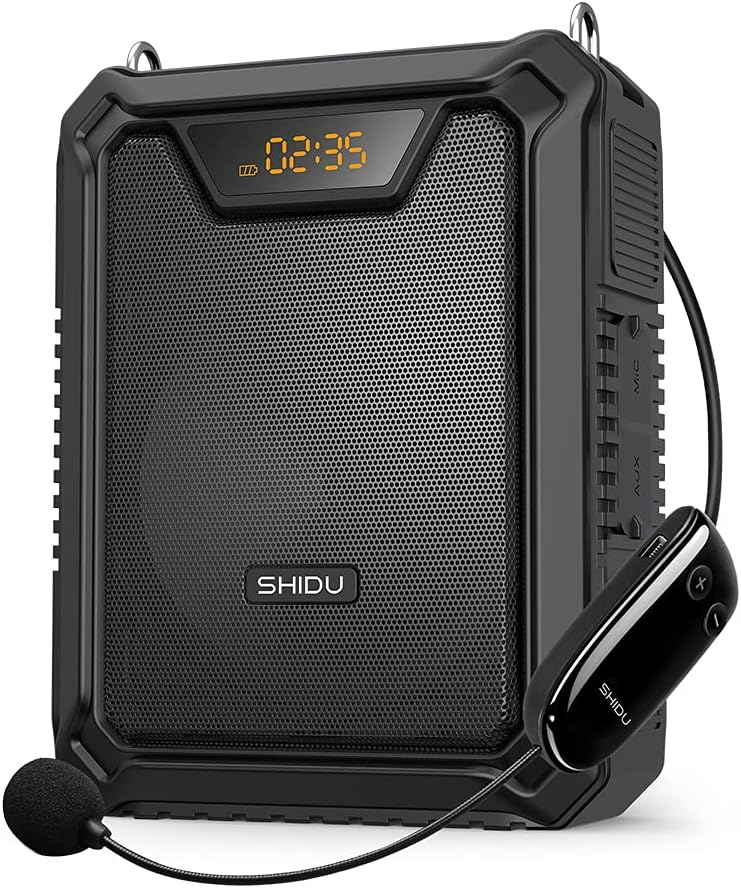 Wireless Voice Amplifier,SHIDU Waterproof Voice Loudspeaker 30W,IPX6 Waterproof Voice Speaker Microphone Headset for Teacher