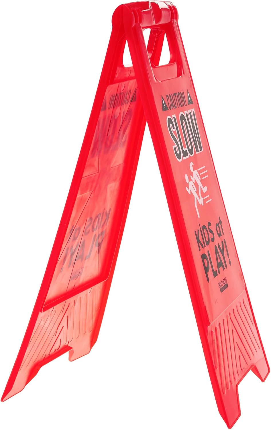 4-Pack Caution Slow Kids at Play Child Safety & Slow Down Signs - Red Double-Sided, Fold-Out Road & Yard Signs for Neighborhoods, Schools, Day Cares, Park, and Home - Street, Sidewalk, & Driveway Pack of 2