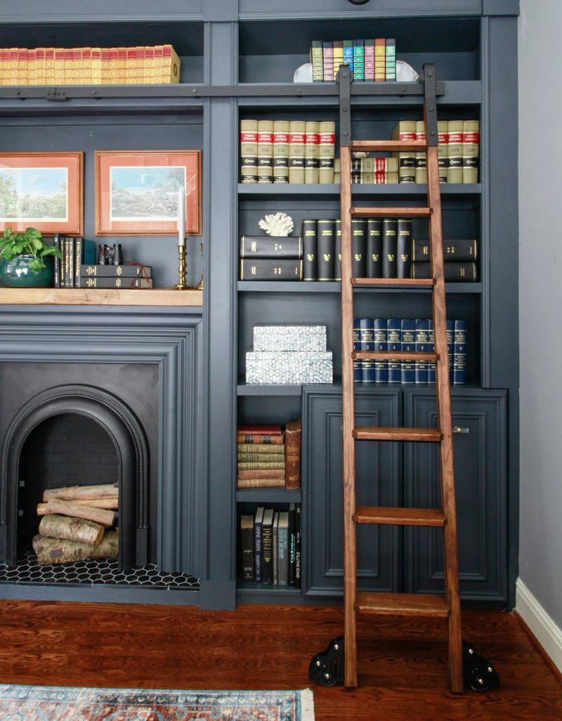 DIYHD Black 13FT Rustic Sliding Library Hardware(No Ladder), kit