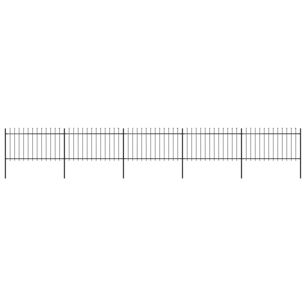 vidaXL Garden Fence with Spear Top Steel 334.6x22x39.4x22 Black