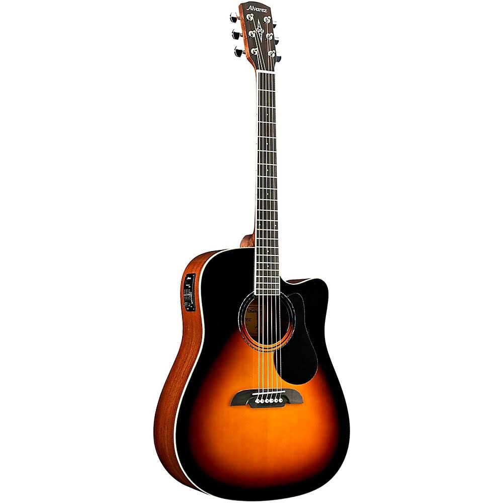 Alvarez Dreadnought Cutaway Acoustic-Electric Guitar Sunburst, Yellow