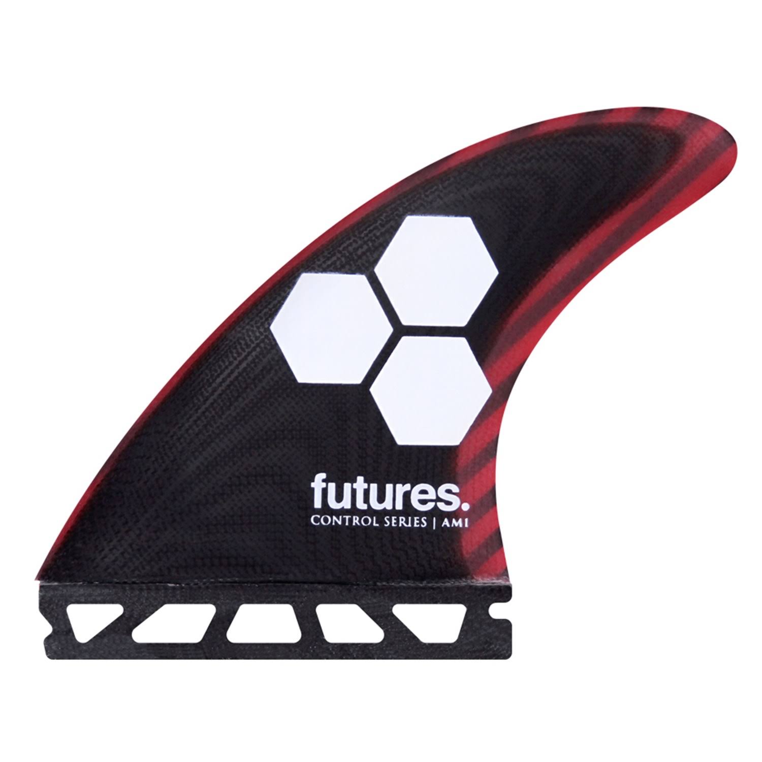 Futures AM1 Control Series Fiberglass Thruster Fin Set Black Cherry M