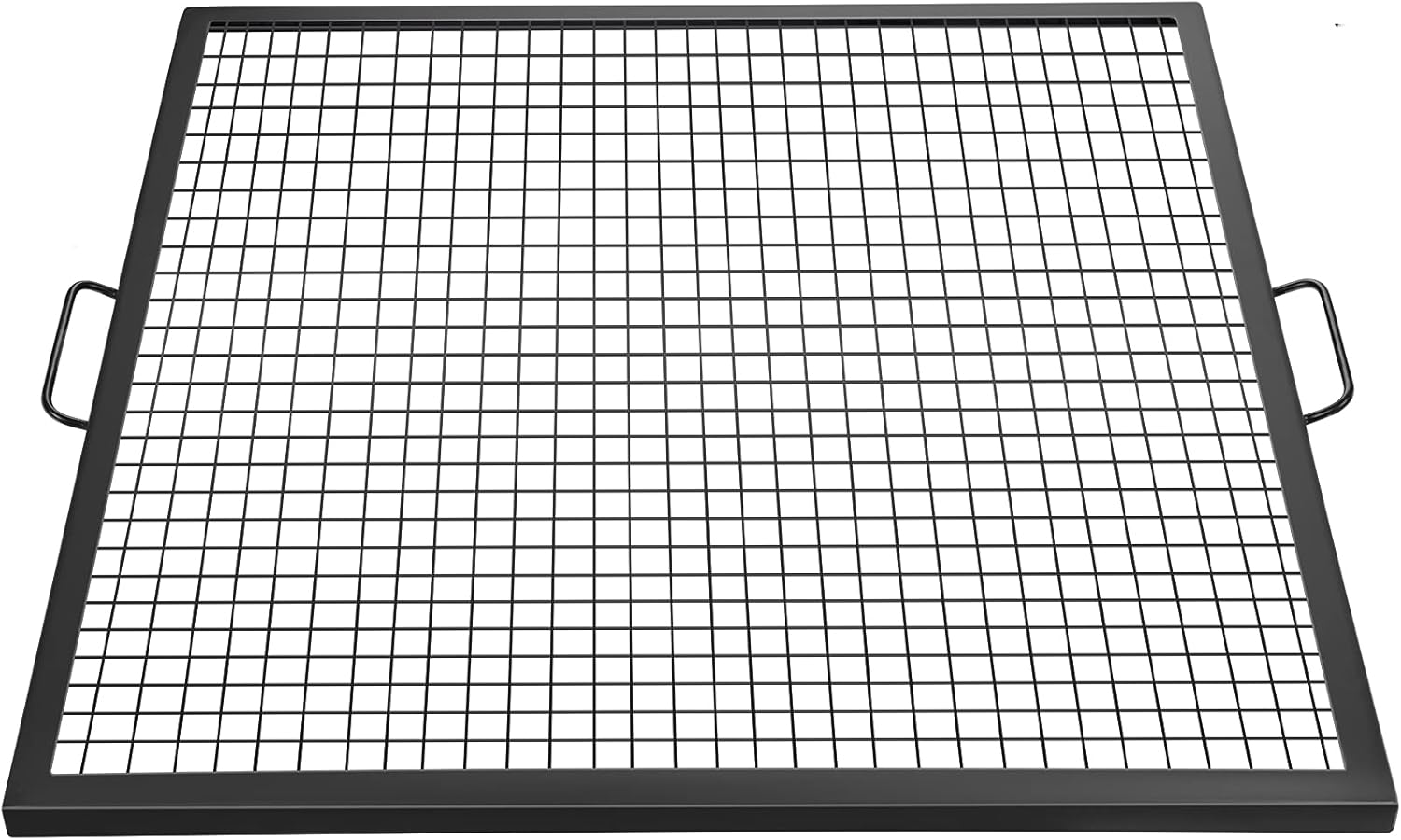 Square Fire Pit Cooking Grill Grate,30&times;30inch Outdoor Campfire BBQ Rack, Campfire Grill Grate Portable, Cookware Heavy-Duty Steel Construction with Handles for Hiking Traveling Picnic
