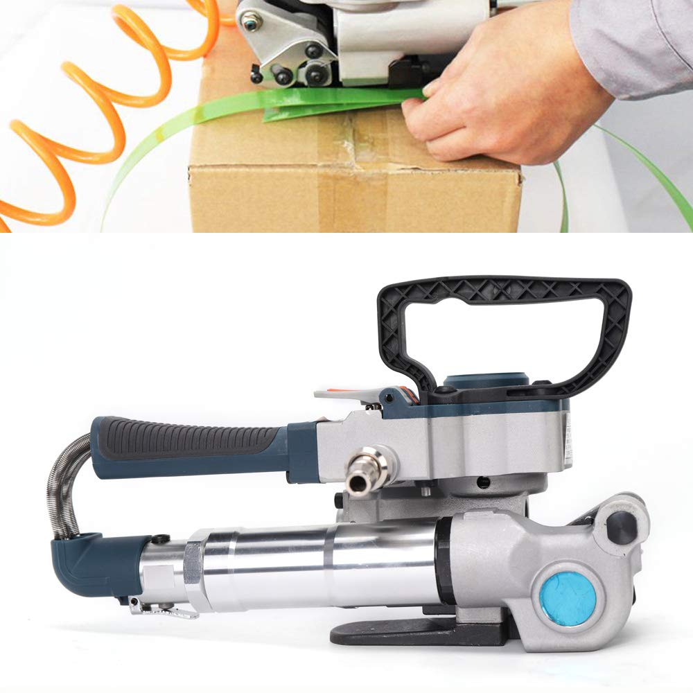 CNCEST Pneumatic Strapping Machine Handheld Semi-Automatic Strapping Tool, Max Tension 3500N,Carton Strapping Machine, for PP/PET 13-19mm