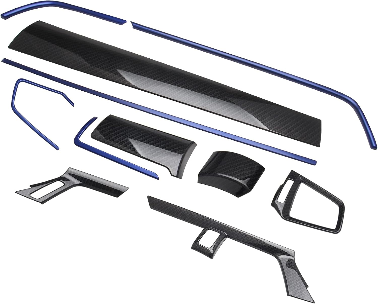 HTRACING 11Pcs Interior Center Consoles Instrument Panel Dashboard Trims Compatible with Honda 10th Civic 2016 2017 2018 2019 2020 2021 Carbon Fiber ABS Air Outlet Frame Cover Accessories (Blue) Pack of 2