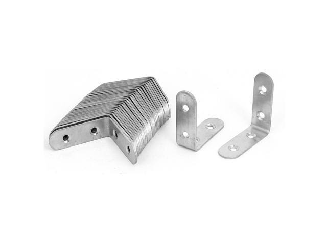 Unique Bargains 50mm 2-Inch Long Stainless Steel 90 Degree L Shaped Angle Bracket Brace 80pcs