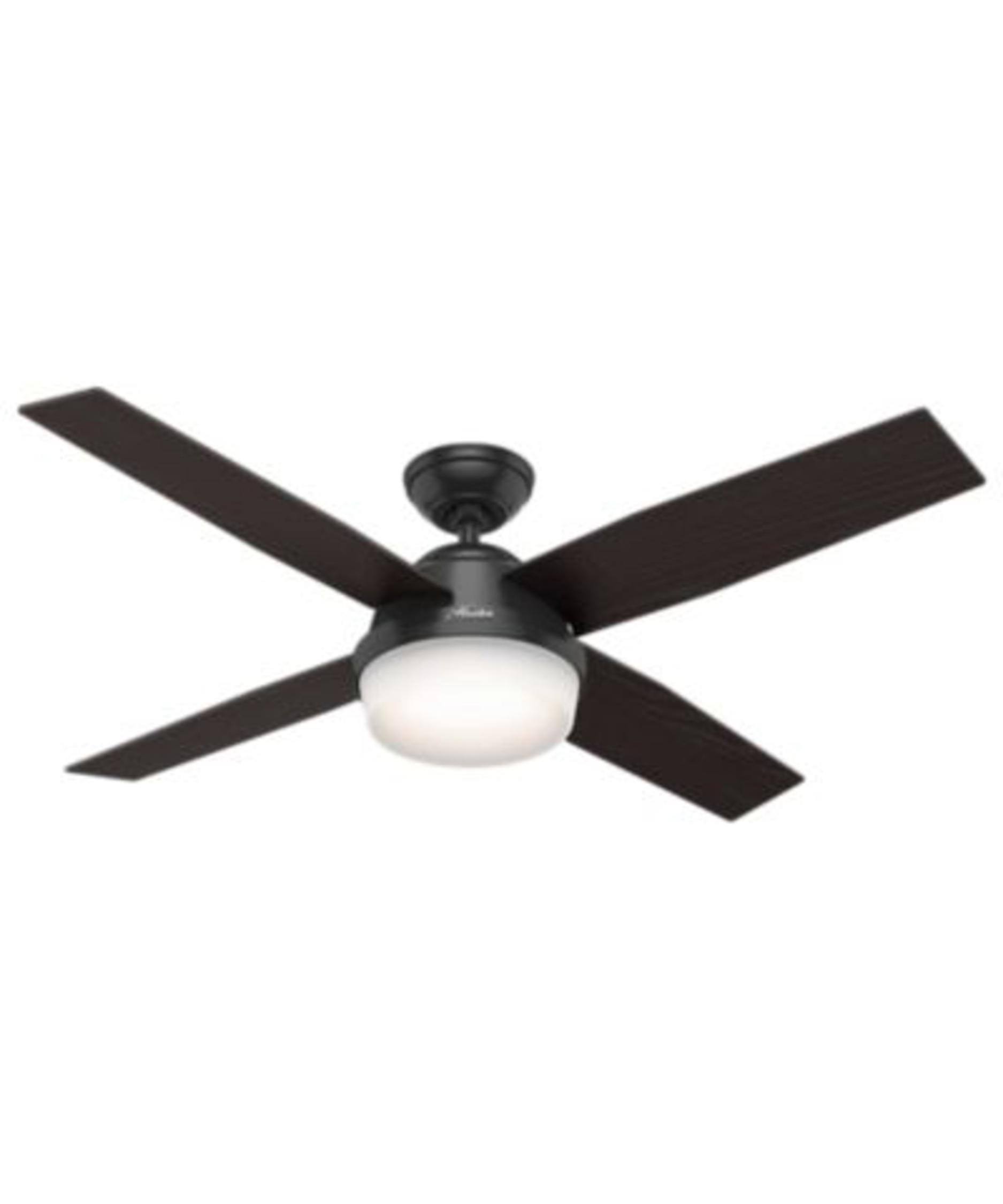 Hunter Dempsey Damp 52x22 Ceiling Fan with Light u0026 Remote - Matte Black - 59251